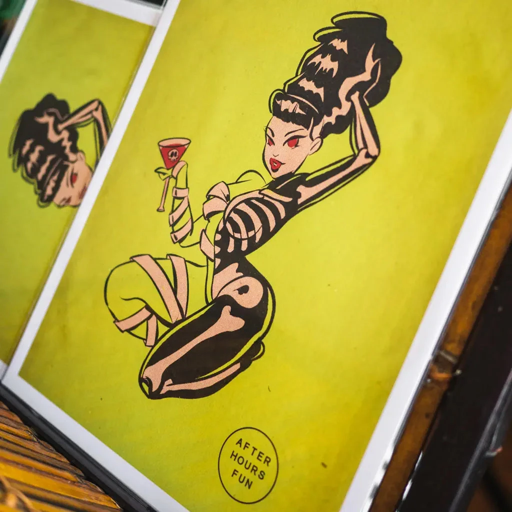 "BRIDE BONES PIN UP" GICLEE PRINT