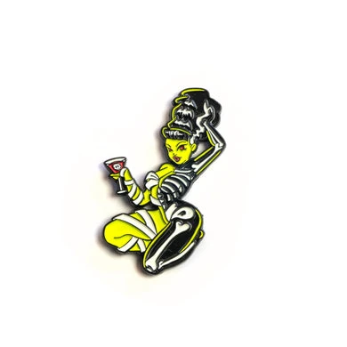 "BRIDE BONES GLOW IN THE DARK ENAMEL PIN"